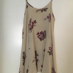 Beige pink floral dress